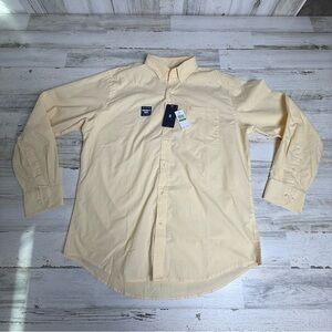 Izod Men's Button Down Golden Cream Shirt Size Large